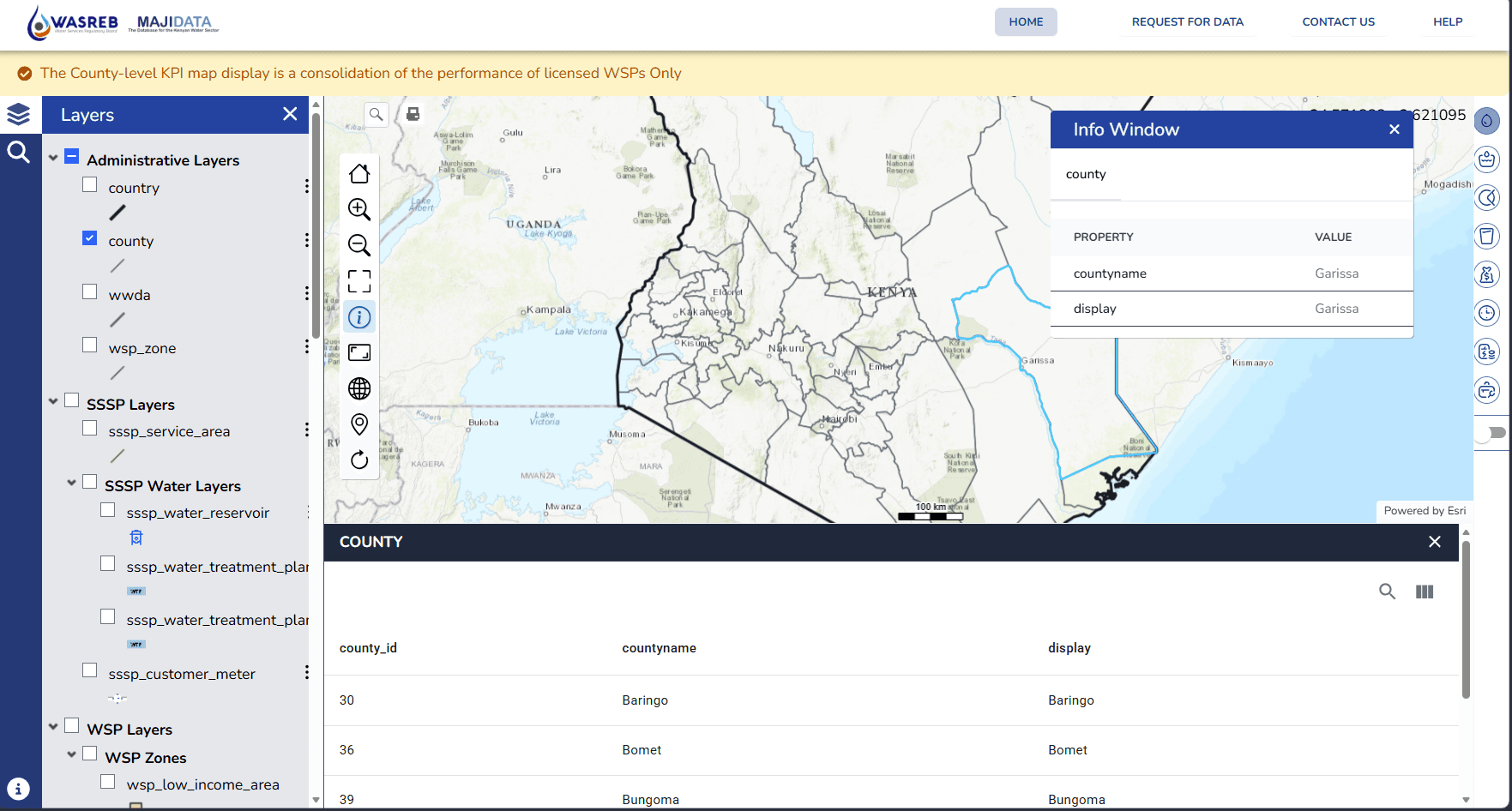 Maji Data map layers and records